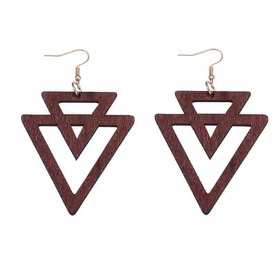 Zilver Oorbellen Bruin- Neyla- hout -Charme Bijoux