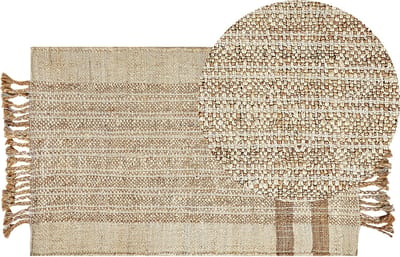 ORTAOBA - Modern vloerkleed - Lichtbeige - 80 x 150 cm - Jute