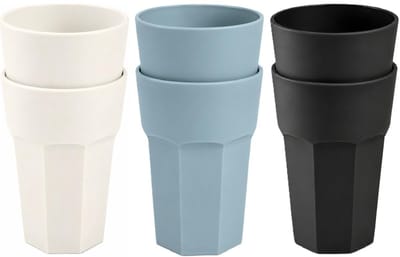 Plasticforte onbreekbare drinkglazen - 6x stuks - kunststof/plastic - mix van 3 kleuren - 520 ml - 13 cm
