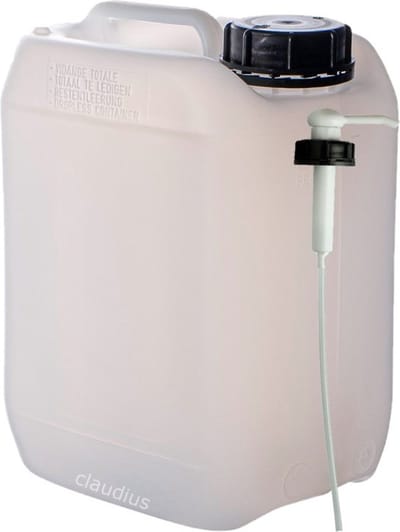 Jerrycan 5 liter transparant | met pomp | geschikt voor water | UN gekeurd | benzine | handig stapelbaar | food grade | inclusief dop | totaal te legen | noodpakket