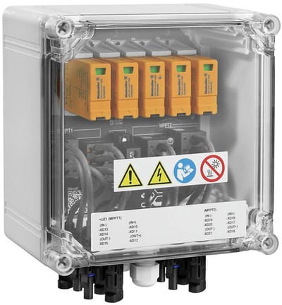Weidmüller 2866350000 PVN DC 2IN/1OUTX2 2MPPT SPD2R WM4C 1.1KV Aansluitdoos voor generator Overspanningsbeveiliging voor: Photovoltaïsch systeem Piece