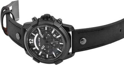 Elite Herenhorloge imitatieleer met band van imitatieleer en Datumsanzeige