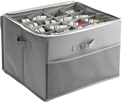 Inovra Plus - Opbergorganizer met 16 rasters en ritssluiting voor schoenen en kledingopslag met verstelbare verdelers