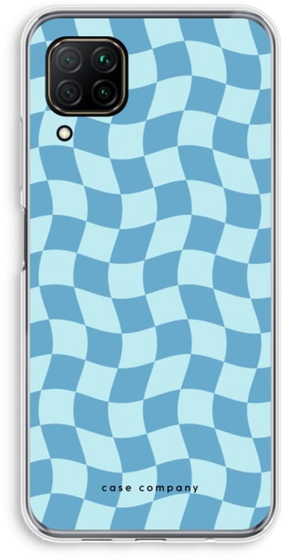 Case Company® - Hoesje geschikt voor Huawei P40 Lite hoesje - Grid Blauw - Soft Cover Telefoonhoesje - Bescherming aan alle Kanten en Schermrand