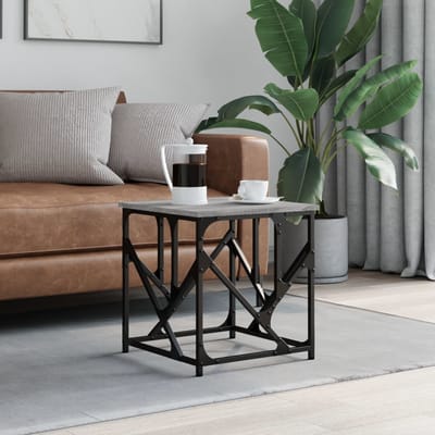 vidaXL - Salontafel - 45x45x47,5 - cm - bewerkt - hout - grijs - sonoma