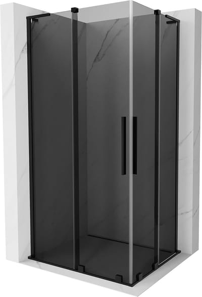 Mexen Velar L Duo schuifdouchecabine 90 x 80 , grafiet, zwart - 871-090-080-02-43-70