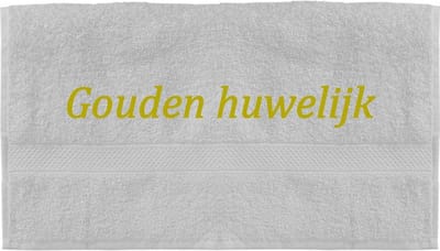Handdoek - Gouden huwelijk - 100x50cm - Wit