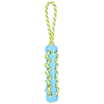 FLAMINGO - HS TOFLA TREKTOUW MET TPR STICK BLAUW/GEEL 40x5x5CM