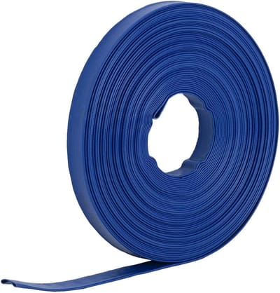Platte Waterslang - Drukslang Tuinslang - Water Transport - Versterkt PVC Weefsel - 50 Meter 38mm - Blauw