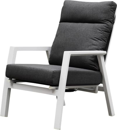 Vegas lounge tuinstoel verstelbaar aluminium wit