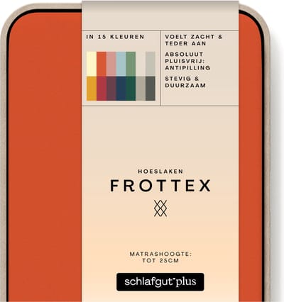 schlafgut Frottex Hoeslaken S - 90x190 - 100x200 269 Red Mid