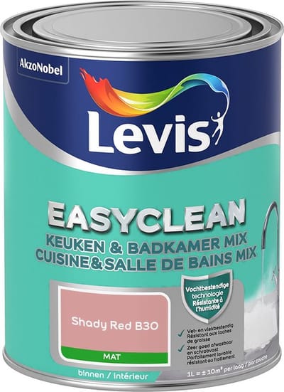 Levis - Easyclean Keuken & Badkamer Mix - Shady Red B30 - Mengverf - 1 L