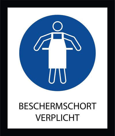 Bord ISO7010 Geboden Beschermschort verplicht 20 x 24 cm