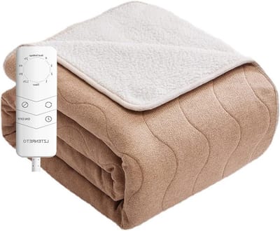 Elektrische deken - Verwarmd onderdeken - Warm en comfortabel - 4 warmte-instellingen - 180x200cm - Bruin