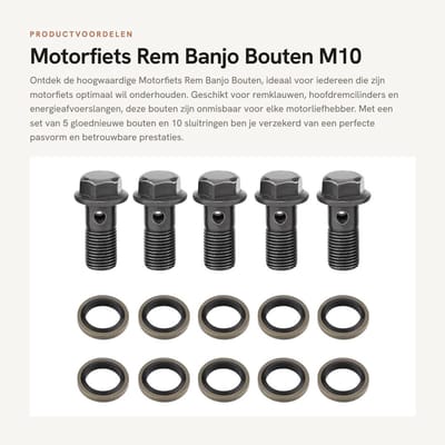 Dailygoods- Rembanjobouten Gemaakt van Hoogwaardig IJzer - Remklauw - Hoofdremcilinder - Slang - 5 Stuks - Corrosiebestendig - Banjobout