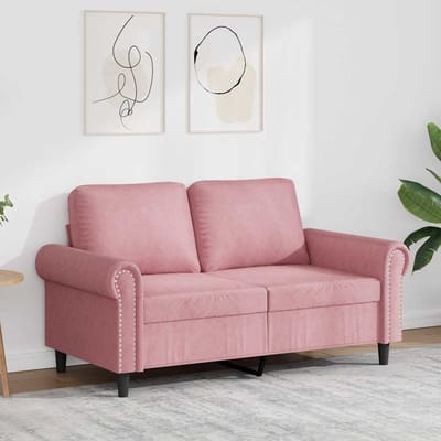 vidaXL - Tweezitsbank - 120 - cm - fluweel - roze