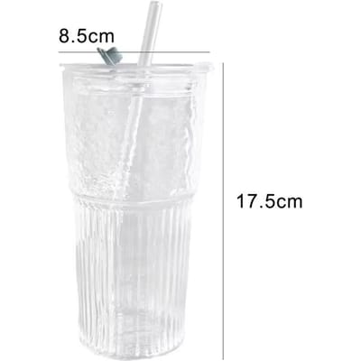 Beker Kinderen Hoge Schoonheid Waterbeker Rietje Glazen Beker Koffiekop Grote Capaciteit Nieuwe Feeënbeker Thuis Melkthee Mok 650ml white