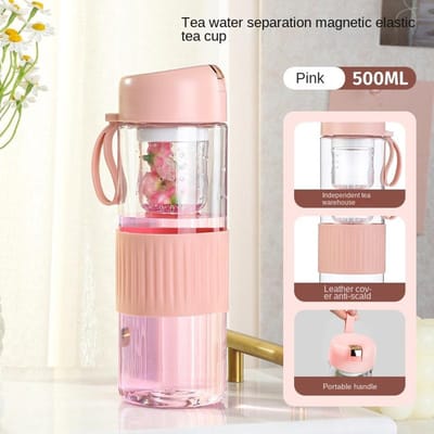 Magnetische Theekop Zomer Plastic Beker Thee Water Scheiding Waterbeker Voedselkwaliteit Hoge Temperatuurbestendig Draagbare Kantoorbeker 401-500ml