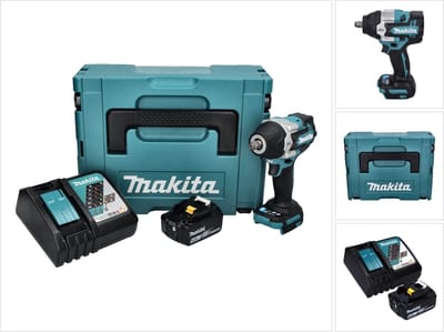 Makita DTW 700 RG1J accu slagmoersleutel 18 V 700 Nm 1/2" XPT Borstelloos + 1x oplaadbare accu 6.0 Ah + lader + Makpac