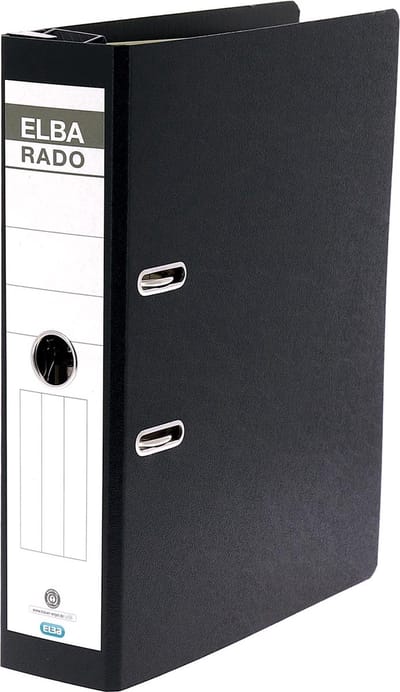 Elba Rado ordner, ft A4, uit karton, rug van 7,5 cm, zwart 10 stuks