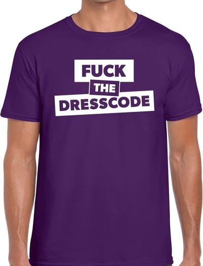 Fuck the dresscode tekst t-shirt paars heren - heren shirt Fuck the dresscode S