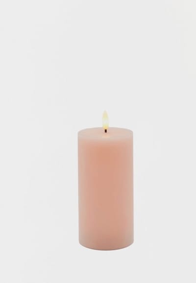 Sirius LED Kaars – Stompkaars Ø7,5×15 cm – Dusty Peach / Licht Roze / Oranje / Perzik