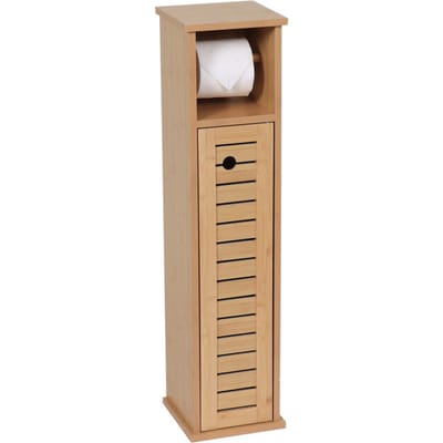 Toiletrolhouder met Toiletroldispenser Trinidad - 18x18x75 cm - Bruin