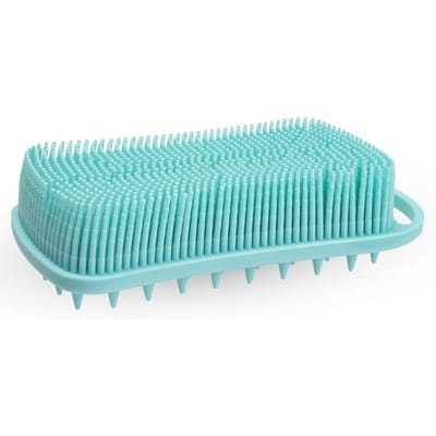 2 in 1 siliconen doucheborstel scrubber zachte siliconen hoofdhuid massager shampoo borstel dubbelzijdige lichaamsborstel schuim huid reinigingstool