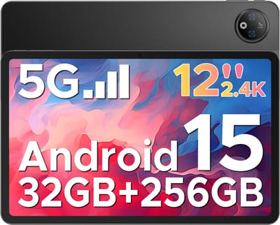 DOOGEE V Pad 5G - Tablet - 32 GB RAM + 256 GB (2TB TF) - 12 inch 2,4K + 90Hz - Android 15 - MediaTek Dimensity 7050 - Ondersteuning voor 5G simkaart - 8800mAh/18W- Gaming tablet - vier luidsprekers - WiFi 6 - Face ID - OTG - GPS - Zwart