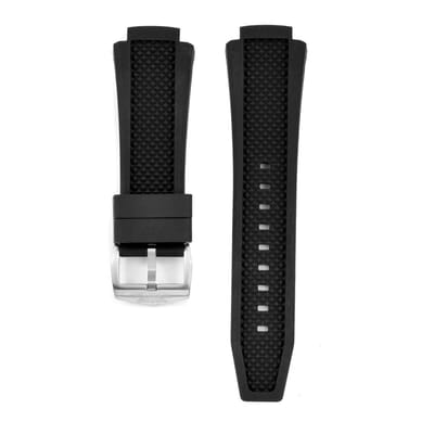 Bobroff BFS031 Accessoire – Hoogwaardige Siliconen Band – Zwart – 15mm – Comfortabele Gespsluiting – Sportief & Duurzaam
