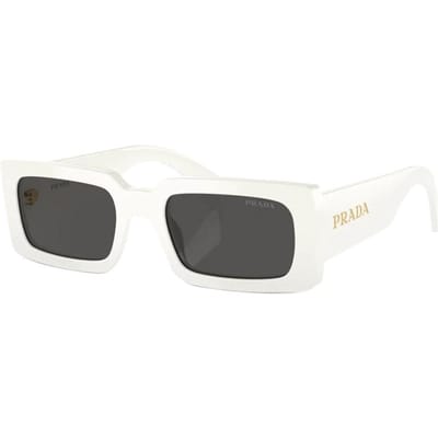 Lunettes de soleil rectangulaires en acétate avec logo Prada Lunettes de soleil unisexes Blanc PRA07S1425S0 54 white
