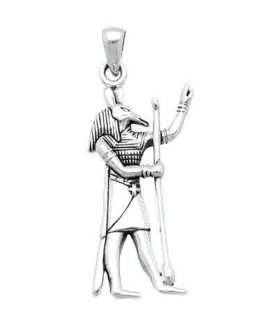 Zilveren Egyptische God Seth kettinghanger