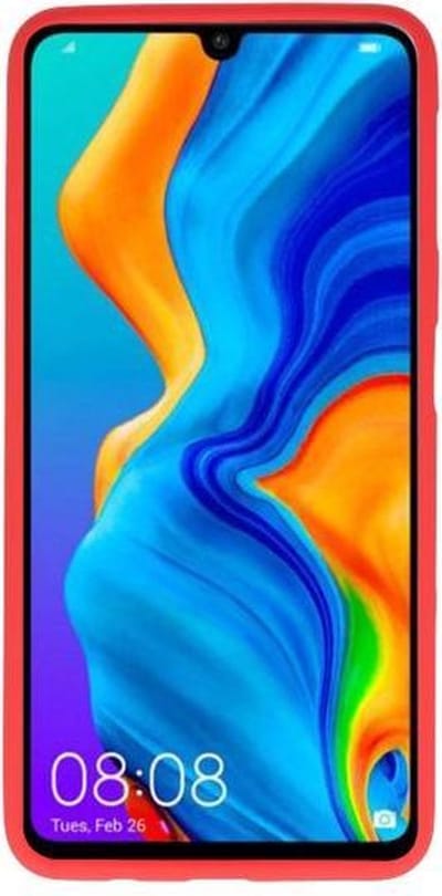 Bestcases Color Telefoonhoesje - Backcover Hoesje - Siliconen Case Back Cover voor Huawei P30 Lite - Rood
