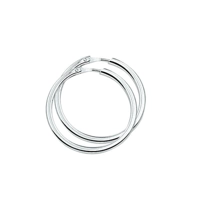 Huiscollectie Oorring Vierkante Buis Zilver Gerhodineerd Glanzend 2 mm x 28 mm