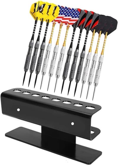 Dart Display Rek - Darthouder Caddy - Darts Organiseren - Houdt 8 Darts - 17x4.5x7.3cm - Zwart