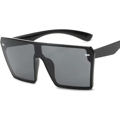 Lunettes de Soleil Vintage Marque de Luxe Femmes Hommes Grande Monture Carrée Style Punk Coupe-vent UV400 Lunettes de Soleil Rivets gray