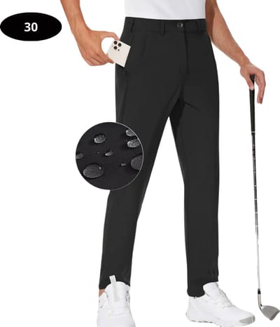 Livano Golfbroek Heren - Golfkleding - Golfen - Golf Accessoires - Nette Pantalon - Zwart XS - Maat 44