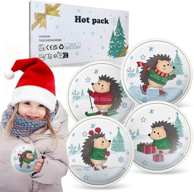 Thijox - Handwarmers Set van 4 Herbruikbare Zakwarmers voor Koude Dagen, Knikken, Ideaal voor Kinderen en Volwassenen, Perfect voor Kantoor en Onderwe
