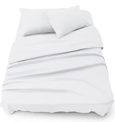 Blumtal 3-delige Set Bedlaken - Hoeslaken 135 x 190 x 30 cm - Laken 220 x 275 cm - 2 x Kussensloop 50 x 80 cm - Wit