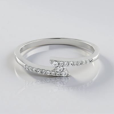Cavill - Zilveren ring 925 sterling zilver geplatineerd - Cambodjaanse zirkonen 0,287 ct pavé - Elegante moderne damesring - Briljant geslepen
