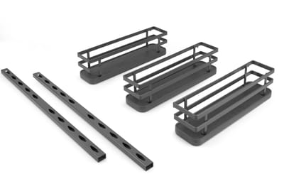 Emuca Kruidenrek met 3 plankjes voor keukenkastje of aan de wand, staal, antractietgrijs.