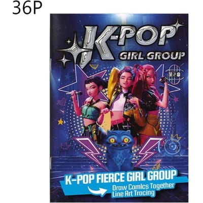 Perfect Nieuw KPop Demonenjagers Prentenboek Anime Perifere Kleurboek Lijntekening Kinderalbum Kleuren Schilderen voor Kinderen en Fans black