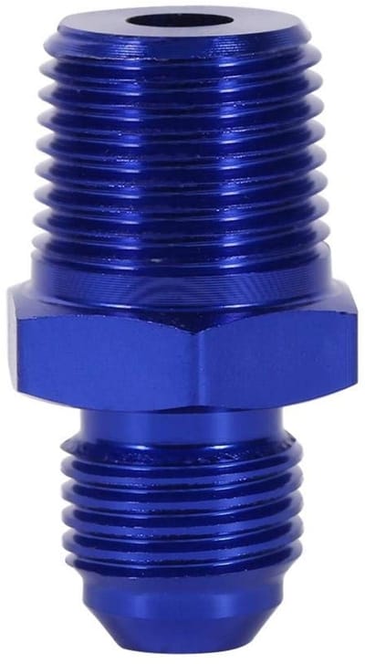 Dailygoods - AN6 naar 3/8" Fitting Adapter - Aluminium Mannelijke Flare - Blauw - Brandstof en Olie - Universele Toepassing - Compact formaat