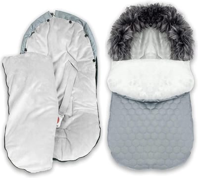Voetenzak Kinderwagen - Babyzak Slaapzak - Baby Warm Houden - Waterdichte Buitenkant - 48 x 90 cm - Grijs