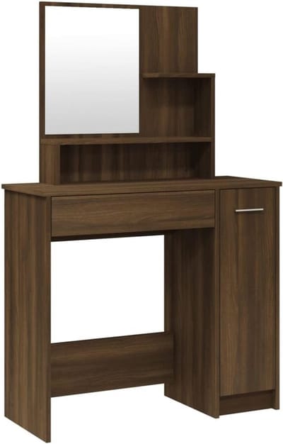 Kaptafel met Spiegel voor Slaapkamer Eikenhout Kleur