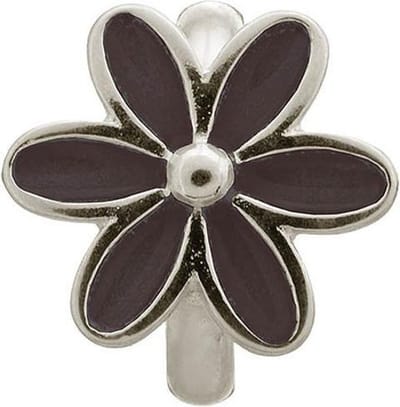 Endless Black Enamel Flower Silver Bedel Zilver Zwart 41155-4