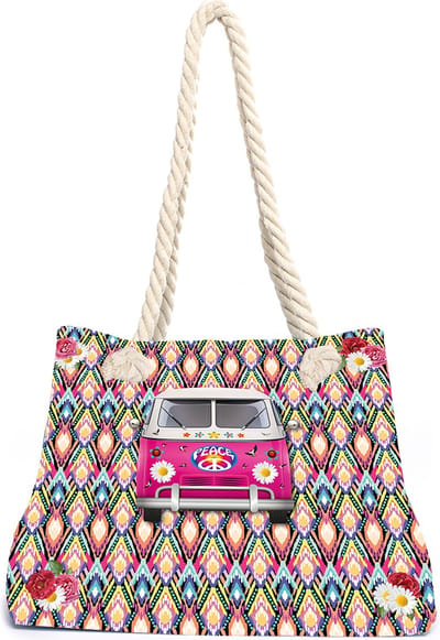 Aqua-licious - Strandtas met rits - Beachbag - Shopper - Waterafstotende voering - Design: Hippie