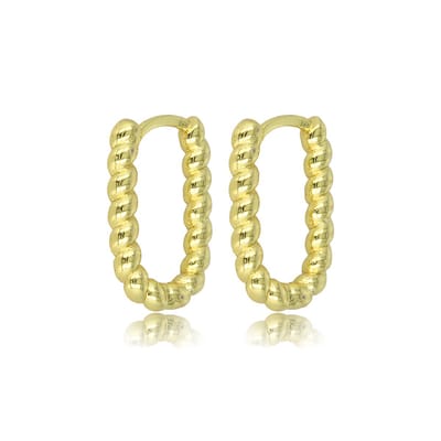 My Bendel - Oorring Goudkleurig 18mm x 2,5mm - Elegante Goudkleurige Twisted Oorring 18mm - met Luxe Cadeauverpakking | Sieraden Voor Dames