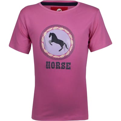 T-shirt met opdruk voor kinderen Red Horse SS23