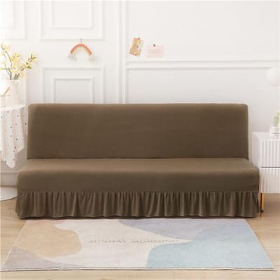 Nordic effen kleur slaapbankhoes elastische spandex armloze bankhoezen opvouwbare banken rokhoes voor woonkamer woondecoratie 185-215cm L